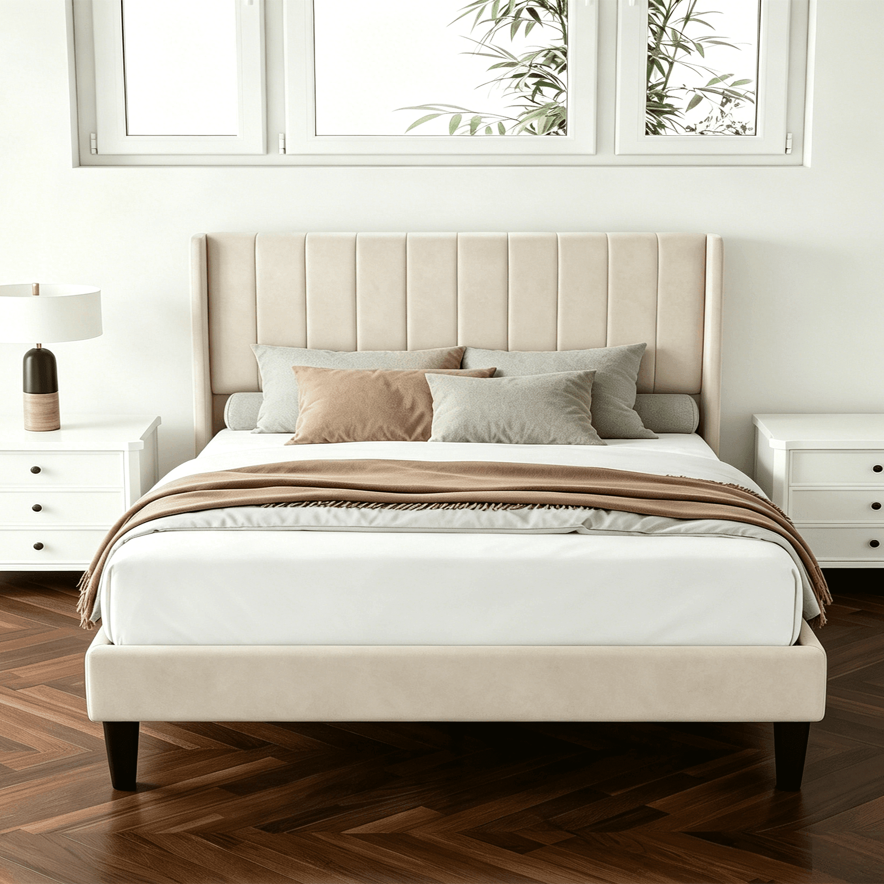 Full Bed Frames with Headboard, Platform Bed with Metal Slats 800 lbs Support , Noise Free, No Box Spring Needed, Black
