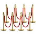 thumbnail image 1 of Bingirl 8PCS Stanchion Posts Queue with Red Velvet Rope 5 FT Red Carpet Ropes and Poles Crowd Control Barriers Queue Line Rope Barriers, 1 of 4