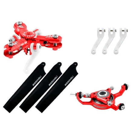 Microheli CNC Triple Black Blades Conversion set (RED) - BLADE MCPXBL / BL2