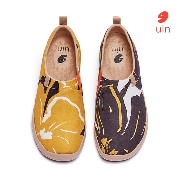 UIN Men's Walking Travel Shoes Slip On Canvas Casual Loafers Lightweight Comfort Art Painted Fashion Sneaker Silent Man US SIZE