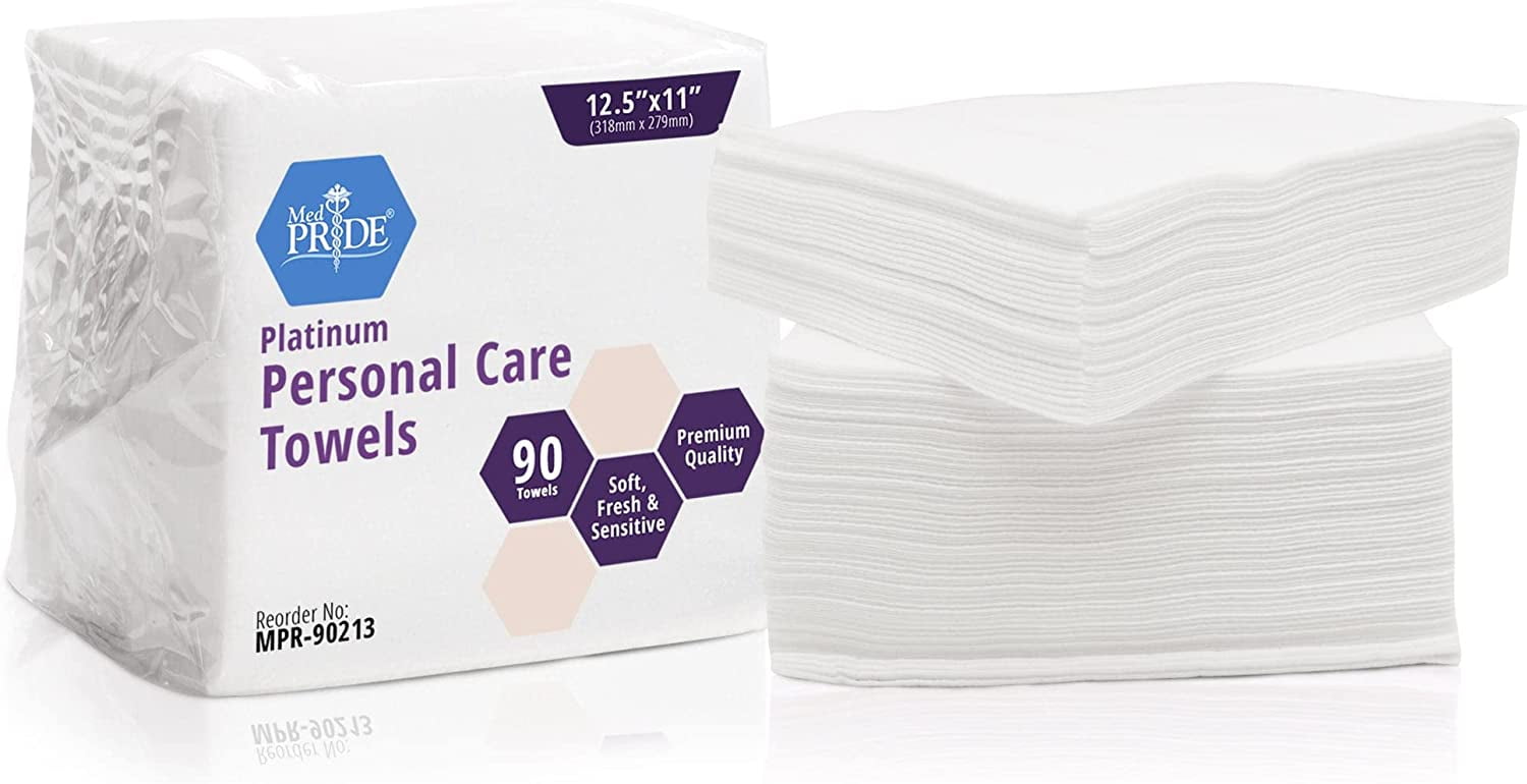 MedPride Platinum Personal Care Towels [90 Pack] Ultra Soft Dry Wipes