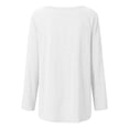 thumbnail image 4 of Tunic Blouses for Women Long Sleeve Fall Solid Color Basic Round Neck T-Shirts Loose Fit Casual Flowy Blouses 2023, 4 of 5