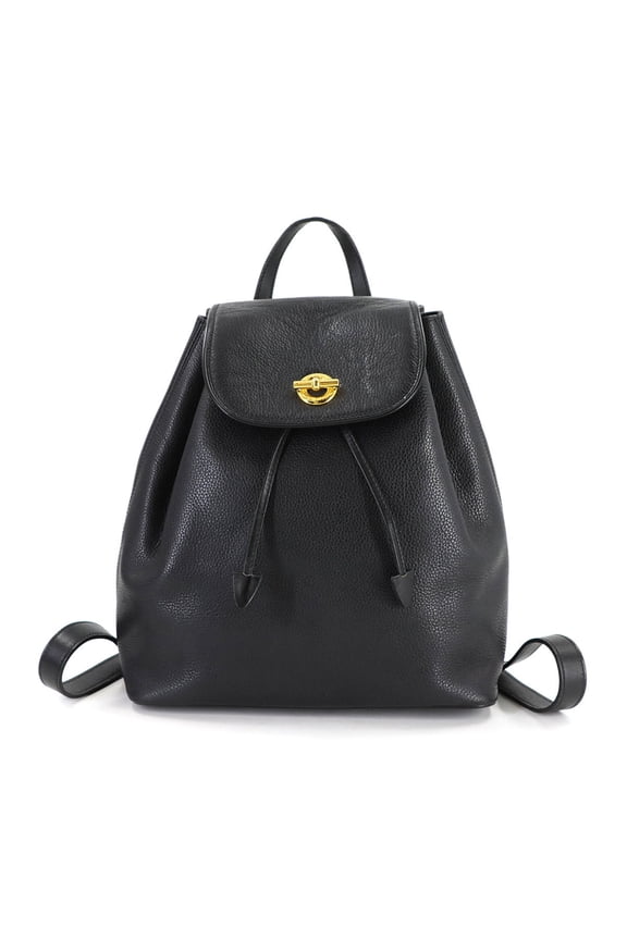 Pre-Owned Celine Backpack in Black Leather with Gold Hardware