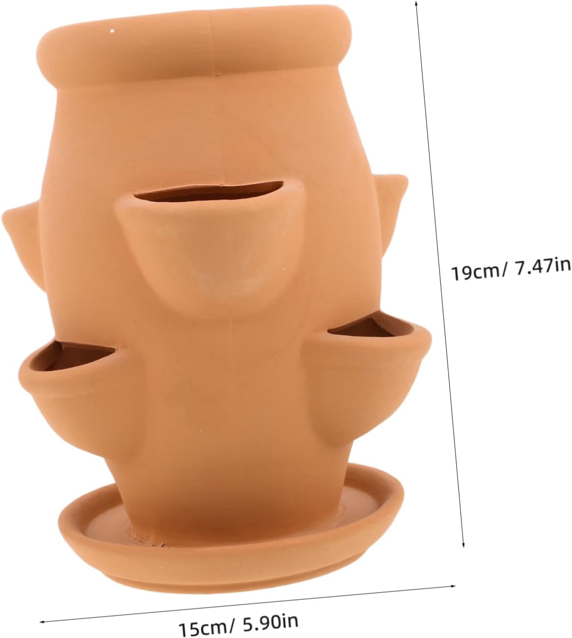 ABCISI Strawberry Tower Planter Succulent Pot for Use Versatile Planter for Flowers Succulents and Strawberries Aesthetic Terracotta Design