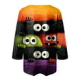 thumbnail image 5 of Godom Womens V-Neck T-Shirt Halloween Graphic Tees Tops 3/4 Long Sleeve Casual T Shirts, 5 of 5
