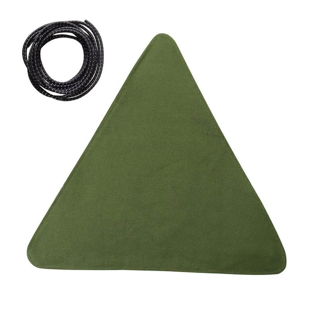 Tabouret Triangulaire de Camping en Toile Pliable pour Voyage Pêche Randonnée Jardinage Vert Foncé
