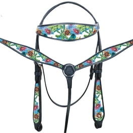 Têtière De Cheval Western HILASON En Cuir - Noire - Taille Standard - Neuve
