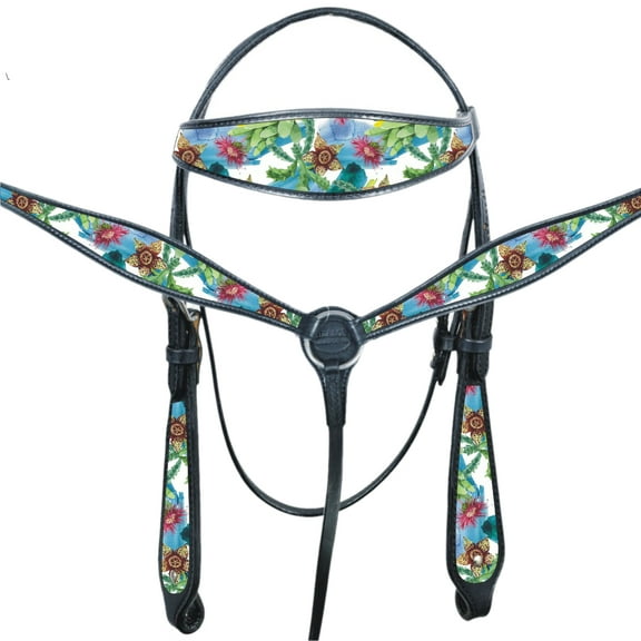 Western Horse Headstall Breast Collar Set American Leather Hilason