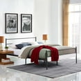 thumbnail image 4 of Industrial Country Cottage Farm Beach House Bedroom Queen Size Platform Bed Frame, Metal Steel, Brown, 4 of 5