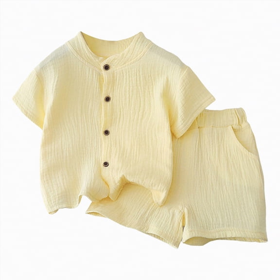 UAYOTSE Toddler Boys Girls Casual Outfit Short Sleeve Pajamas Set Soft Loungewear Dailywear Sleepwear Breathable Jammies for Spring Summer,Sizes 4-5 Years