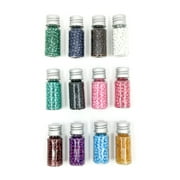 Blue Moon Beads Bright Rainbow Glass Seed Bead Mix for DIY Jewelry Making, 12 Bottles-Unisex, Adult