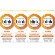 4 Pack - Blink Triple Care Lubricating Eye Drops – Long-Lasting Hydration for Moderate to Severe Dry Eyes, Moisturizes & Soothes with Hyaluronate, 0.34 Fl Oz