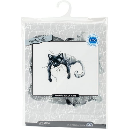 UPC: 4743348404180 | RTO Counted Cross Stitch Kit 8.75 X7.25 -Among Black Cats III (16 Count)