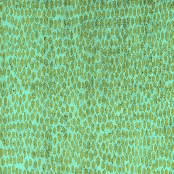 Ahgly Company Indoor Square Abstract Turquoise Blue Modern Area Rugs, 3' Square