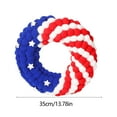 thumbnail image 3 of Qocolhg 14 inch 4th of July Wreath Independence Day Red White and Blue Pompom Rose Patriotic Wreaths with Stars American Flag Festival Garland Hanging Decoration for Memorial Day, Clearance, 3 of 6
