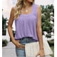 thumbnail image 5 of AIMITAG Camiseta sin mangas con cuello cuadrado y volantes para mujer, camiseta sin mangas a rayas, camisa informal holgada sin mangas de verano, 5 of 5