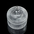 thumbnail image 4 of Crystal Glass Candy Jar Desktop Display Can Snacks Stoage Jar with Lid for Home Shop (Striped Clear Jar, Large, No. 8), 4 of 9