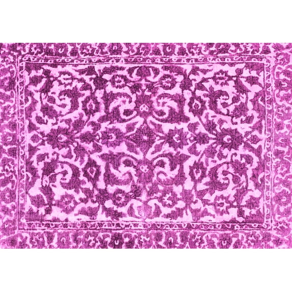 Ahgly Company Indoor Rectangle Abstract Pink Modern Area Rugs, 7' x 9'