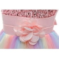 thumbnail image 6 of MAVLLY Flower Girls Sequin Party Dress Rainbow Mesh Tulle Princess Lace Ball Gown Prom, 6 of 16