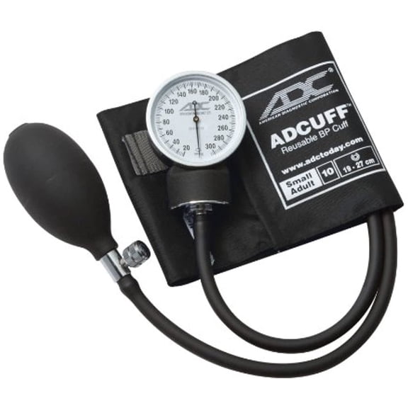 ADC - 760-10SABK Prosphyg 760 Pocket Aneroid Sphygmomanometer with Adcuff Nylon Blood Pressure Cuff, Small Adult, Black