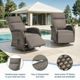 thumbnail image 4 of 3-Piece Patio Swivel Recliner Chairs with Side Table, Outdoor Wicker Reclining Lounge Chairs with Adjustable Back and Footrest, Rattan Outdoor Furniture Set with Gray Cushions, 4 of 9