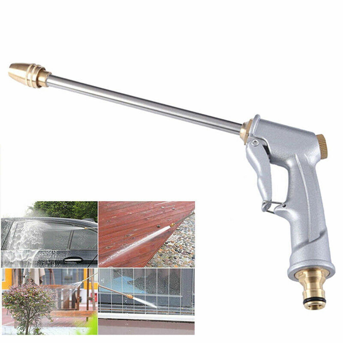 Water Spray Pistol Gun High Pressure Car Wash Cleaner Garden Hose Nozzle Sprayer 