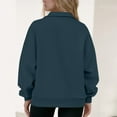 thumbnail image 3 of BLCHUNen Sweatshirts for Women Long Sleeve Half Zip up Pullover Turndown Collar Leisure Workout Sports Tops, 3 of 5