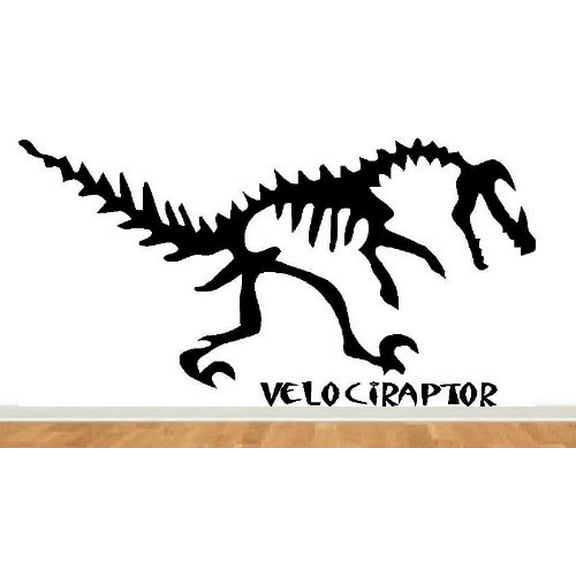 Decal ~ VELOCIRAPTOR FOSSIL DINOSAUR ~ WALL DECAL 13" X 26"