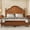 Brown, variant on Merluxy Solid Wood King Bed Frame with Arched Headboard, Traditional Poster Bed with Wooden Slats Support, Easy Assembly, White