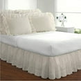 FRESH IDEAS Eyelet Bed Skirt Dust Ruffle Embroidered Details, Classic