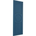 thumbnail image 2 of Ekena Millwork 12"W x 39"H True Fit PVC Center Circle Arts & Crafts Fixed Mount Shutters, Sojourn Blue (Per Pair - Hardware Not Included), 2 of 9