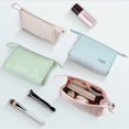 thumbnail image 1 of Small Makeup Bag for Purse Cosmetic Bags for Women PU Leather Portable Versatile Zipper Pouch For Travelling(Blue) hwy, 1 of 1