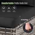 thumbnail image 4 of LazySunsets 6 Piece Outdoor Patio Wicker Conversation Set, Gray Rattan Sectional Sofa with Black Cushions & Coffee Table, 4 of 7