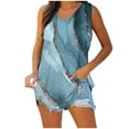 thumbnail image 1 of Mode Femmes Décontracté Col en V Blouse Imprimée Sans Manches T-Shirt Élégant Débardeur d'Été, 1 of 6