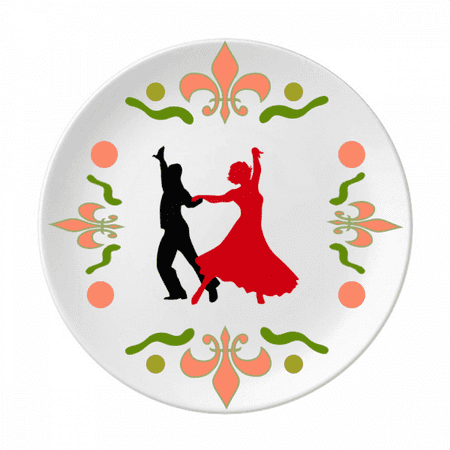 

Duet Dance Social Dancing Dancer Flower Ceramics Plate Tableware Dinner Dish