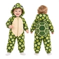 thumbnail image 2 of AWZXDE Girls Hooded Rompers for Toddlers Girl Animal Turtle Jumpsuits Floral Print Coverall for Holiday Dress Up, 2 of 6