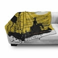 thumbnail image 3 of Windmill Soft Flannel Fleece Throw Blanket, Australian Outback Inspired Artwork Cowboy on Horse at Sunset, Cozy Plush for Indoor and Outdoor Use, 50" x 60", Earth Yellow Black, by Ambesonne, 3 of 6