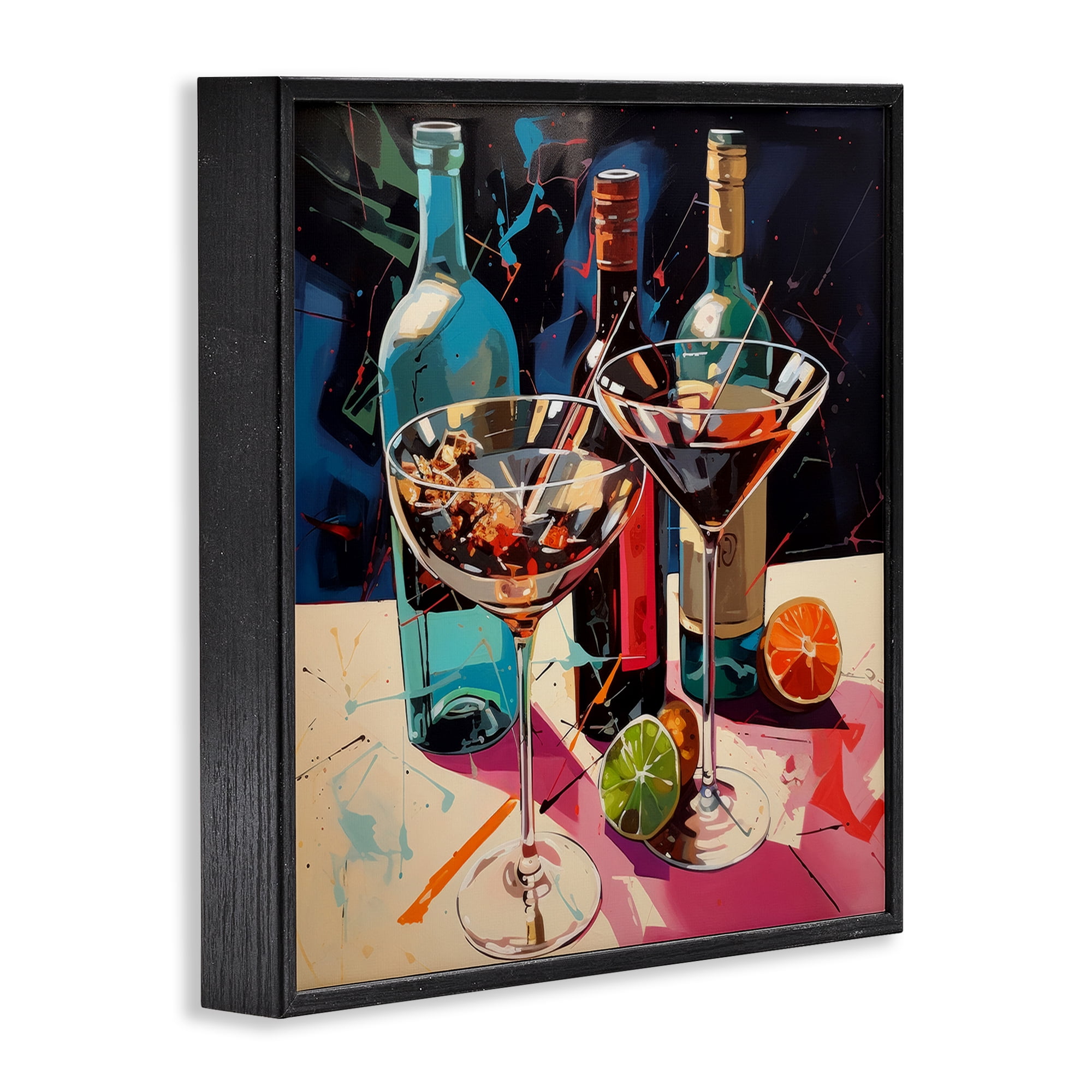 Stupell Industries Artsy Cocktails of Every Sip Black Framed Giclee Art, design by Lazar Studio