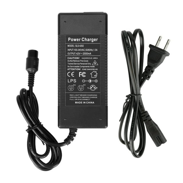 42V 2A Chargers Electric Balance Scooter Chargers Adapter 3-Prong Inline for 36V Battery