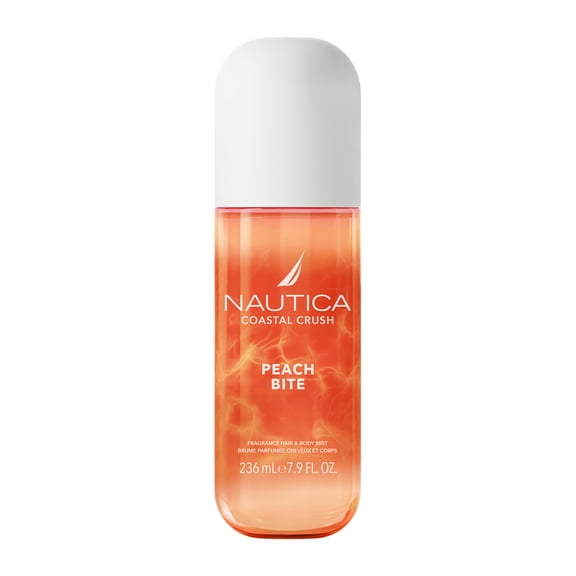 Nautica Coastal Crush Peach Bite Body Mist, Deliciously Juicy, Fruity Gourmand Fragrance Hair & Body Mist for Women, 8oz