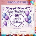 thumbnail image 2 of Purple Theme Banner Blue Balloons Birthday Party Display Heart Shape Purple Bows Joyful Birthday Backdrop for Birthday Party Kids Celebration Indoor Decoration, 2 of 9
