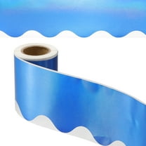 Uxcell Iridescent Bulletin Board Border, 65.5 Feet Poster Chalkboard Cork Decoration Trim Scalloped Borders Wall Decor for Classroom Office Locker, Blue