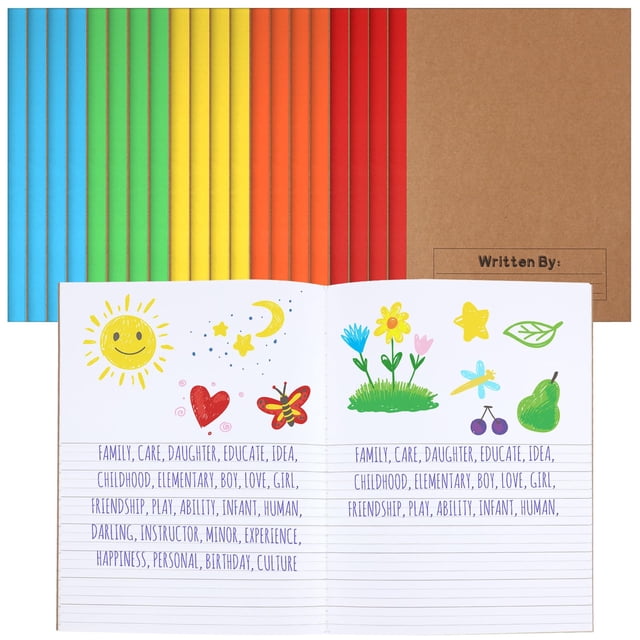 Cuaderno de composición Henoyso Primary, 20 unidades, 24,8 x 19,1 cm, para niños