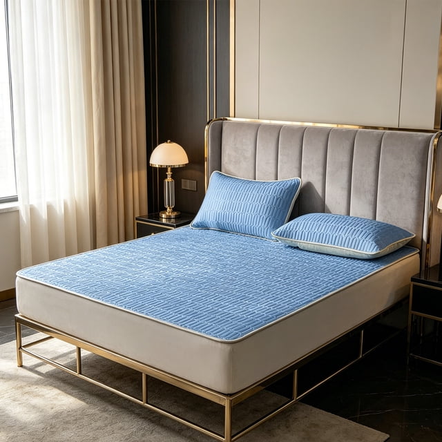 Ice Silk Mat Set Breathable Mattress Topper Soft Nylon for Cooling Comfort Dorm Bedroom