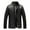 Black, variant on IYTR Men's Stand Collar Leather Jacket Winter Warm Long Sleeve Solid Color Full Zip Up Outerwear Black XL