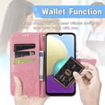 thumbnail image 4 of Wallet Case for Xiaomi Redmi Note 10 4G(Not 5G) with 3D Butterfly Embossing Slim Flip PU Leather Case Magnetic Closure Credit Card Slots Holder Cover for Redmi Note 10S HZD Rhinestone Pink, 4 of 7
