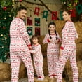thumbnail image 4 of PatPat Christmas Pajamas 2 Piece Family Matching Pjs Set Long Sleeve Top & Pants Reindeer and Snowflake Sleepwear, Red, 9-12M, 4 of 11