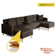 thumbnail image 2 of Sala Modular Doble Chaise Makora Marietta con Memory Foam Color Chocolate Lino Respaldo Reclinable de 3 Posiciones, 2 of 7
