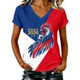 thumbnail image 2 of Women's Football Graphic T-Shirt,V-Neck Short Sleeve Graphic Print T-Shirt, Lightweight Summer Casual Soft Top for Everyday Wear for Soccer Tournament 2026 Yellow Size: M, 2 of 4