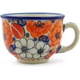 thumbnail image 3 of Polish Pottery 9 oz Cup (Poppy Passion Theme) Signature UNIKAT Hand Painted in Boleslawiec, Poland + Certificate of Authenticity, 3 of 6